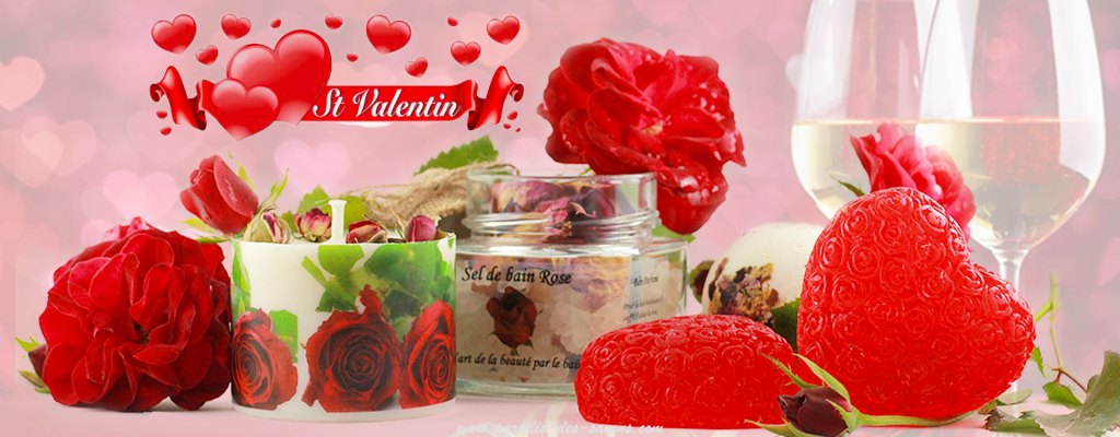Saint Valentin roses Paradis Des Savons